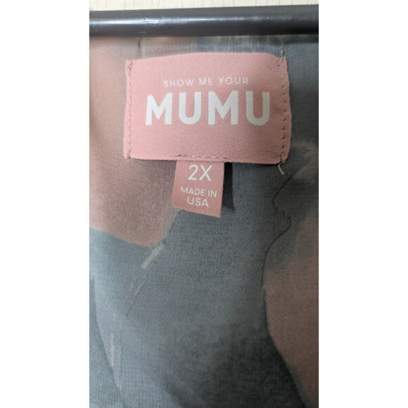 Preowned Show Me Your MuMu Jess floral ruffle midi wrap dress wedding  size 2X - Picture 6 of 9